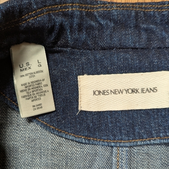Jones New York Jeans Denim Structured Blazer Jacket | Size Large - Picture 3 of 7